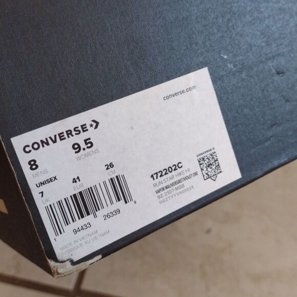 Converse Sherpa Run Star Sneaker Hike High Top Vapor Mauve grey fuzzy 8 - Picture 9 of 11